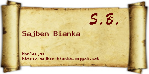 Sajben Bianka névjegykártya
